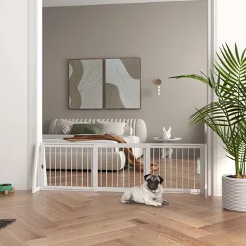 ohrádka pro psa Volně stojící zábrana pro psy 71-190 x 56 cm | bílá