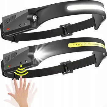 Čelovka Čelovka COB LED AKU USB C s ovládáním gesty