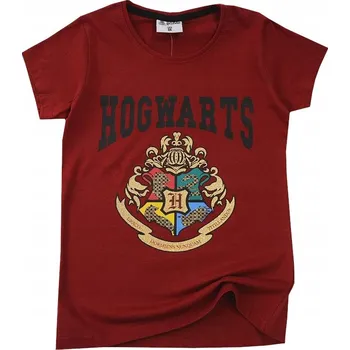 Dívčí tričko TRIČKO dívčí HARRY POTTER BAVLNA bordó 146 D064F