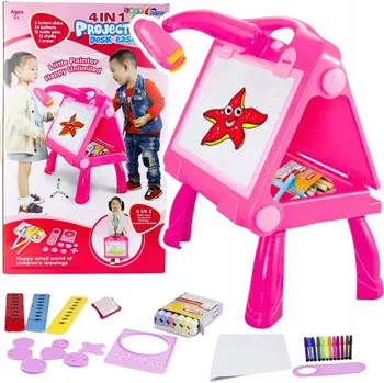 Magnetická kreslící tabulka TABULE ŠTETCE PROJEKTOR STOLEK NA KRESLENÍ MALOVÁNÍ 4V1 49 CM