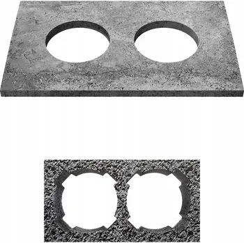 Komín Betonová deska na komín 2K čepice 51x83 cm DUAL kryt nástavec překrývající