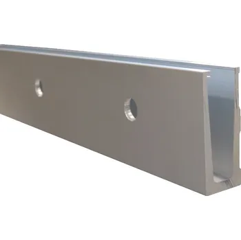 Stavební profil hliníkový profil - spodní lišta skla, boční kotvení - kotvící profil na skleněné zábradlí, pro sklo 12 - 22 mm, broušený povrch, délka 5 m, cena za kus