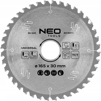Pilový kotouč Kotoučová pila s vidiovými zuby 165 x 30 mm, 40 zubů, univerzální NEO TOOLS 55-545