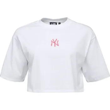Dámské tričko Dámské triko New Era NEW YORK YANKEES LEAGUE ESSENTIAL MIDI CROP L Bílá, Růžová