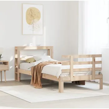 Postel vidaXL Rám postele s čelem 100 x 200 cm masivní borové dřevo [3306108]