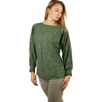 TopMode Melírované dámské tričko s průřezy a korálky 497323