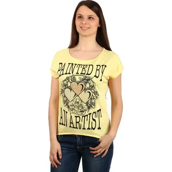 Dámské tričko TopMode Tričko s potiskem a kamínky 124540