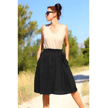 Dámská sukně Lotika Česká 100% lněná sukně ke kolenům Lotika Premium quality 843216