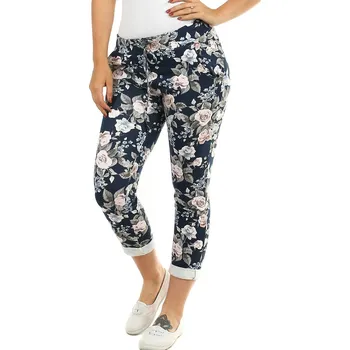 TopMode Letní dámské 7/8 kalhoty s květinami 462508