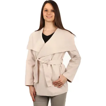 Dámský kabát TopMode Krátký jednobarevný zavinovací dámský kabát 129821