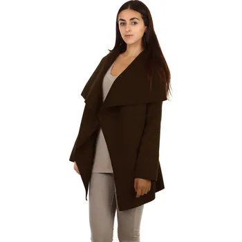 TopMode Krátký jednobarevný zavinovací dámský kabát 703800