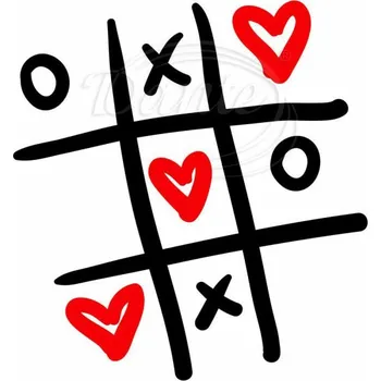 Textilní nažehlovací páska Dante Nažehlovačka Piškvorky srdíčka - 6 x 6 cm