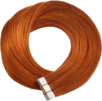 Příčesek TAPE IN vlasy Premium 60 cm – 20 pásků, 50 g, rezavá, pravé indické vlasy