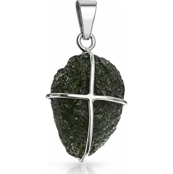 Přívěsek Vltavín Moldavite Stříbrný přívěsek s vltavínem P37 0016