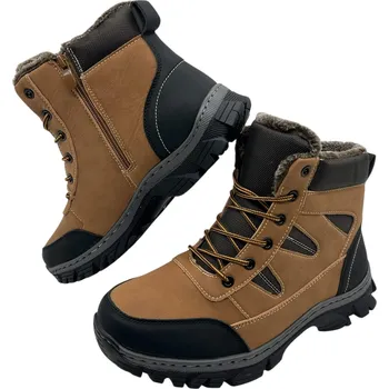 Pánská zimní obuv Pánské hnědé zimní boty na šněrování Barva: Hnědá, Velikost: 42