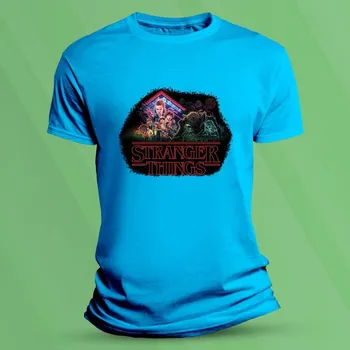 Chlapecké tričko Bavlněné dětské tričko Stranger Things – Svět naruby velikost 104 Azurová