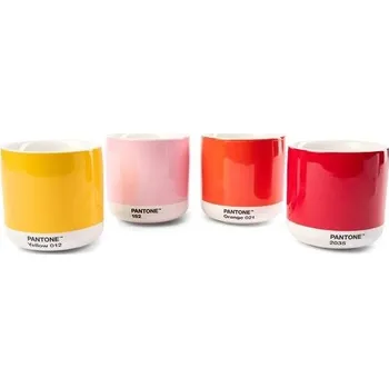Sada PANTONE Latte termo hrnek set 4 ks - Yellow, Red, Orange, Light Pink