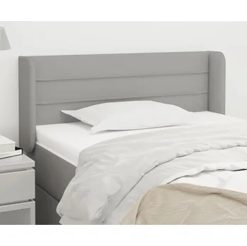 Čelo postele typu ušák světle šedé 83x16x78/88 cm textil - 8720287267461