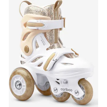 Kolečkové brusle Dětské kolečkové brusle Cariboo Ballerina s LED kolečky, Zlaté Velikost brusle: 31-35