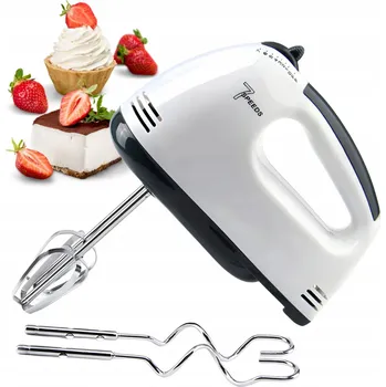 KUCHYŇSKÝ ROBOT RUČNÍ MIXÉR 7 RYCHLOSTÍ + 4 NÁSTAVCE SADA VÝKONNÝ 260W