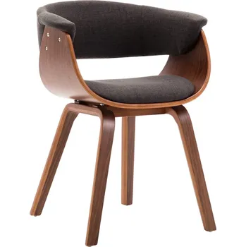 Jídelní židle Jídelní židle šedá ohýbané dřevo a textil - 8719883666365