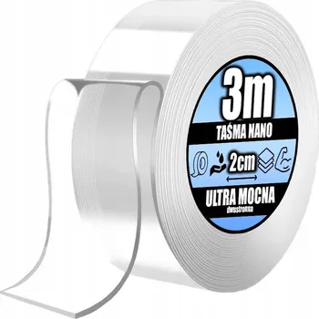 Lepicí páska OBOUSTRANNÁ PÁSKA 3m/2cm NANO OPAKOVANĚ POUŽITELNÁ SILNÁ MONTÁŽNÍ 3M