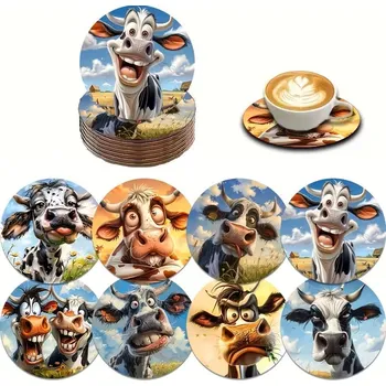 BAF Tácek - podložka pod nápoje Rozdováděné kravičky 8 kusů