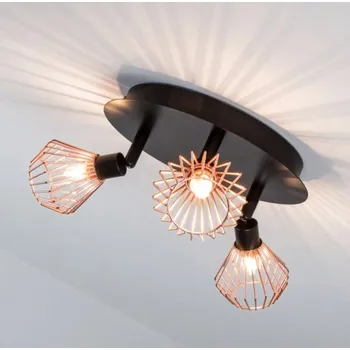 Bodové svítidlo Brilliant 21034/76 Stropní svítidlo DALMA černé + MĚĎ