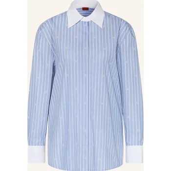 Dámská halenka Hugo Dámská Oversized Košile Ersenny, tmavě modrá / bílá, 32