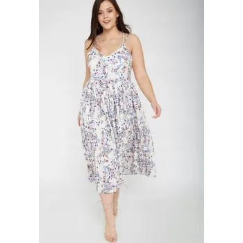 Dámské šaty UNIKÁTNÍ koktejlové šaty s plisováním do půli lýtek, velikost 38