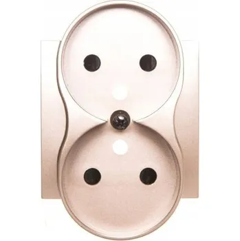 Elektrická zásuvka Simon 54 Krytka dvojité zásuvky zlatá matná pro rámečky NATURE DGZ2MZNP/44