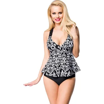 Dámské plavky TopMode Vzorované dámské tankiny s proplétanými ramínky 469077