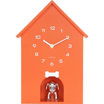 Hodiny Karlsson, Nástěnné hodiny Dog House, oranžové - Formadore