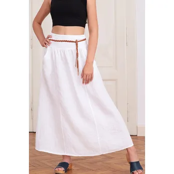 Dámská sukně TopMode Lněná sukně s kapsami 950062