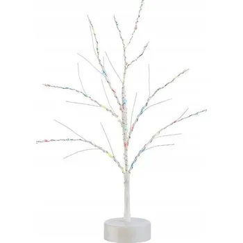 Vánoce Světelný stromek 30 barevných LED diod dekorace bílá časovač 45 cm