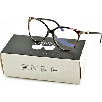 Brýle na čtení Brýle KOČIČÍ OČI s filtrem MODRÉHO SVĚTLA dioptrické nula značky ESTILLO + DÁRKY ZDARMA