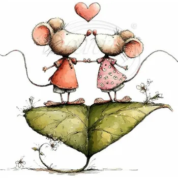 Textilní nažehlovací páska Dante Nažehlovačka Zamilované myšičky 4 - 6 x 6 cm