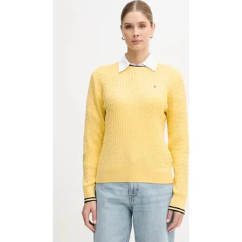 Pánský svetr Bavlněný svetr Tommy Hilfiger WW0WW44993 žlutá 10X, vel. S