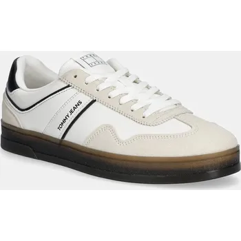 Pánské tenisky Kožené sneakers boty Tommy Jeans THE GREENWICH LEATHER EM0EM01524 bílá 00X, EUR 43