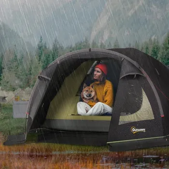 Stan Lehký kempinkový stan pro 4 osoby | černý