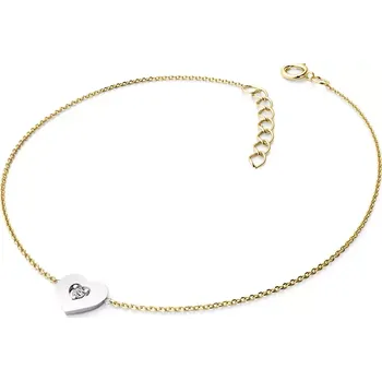 Šperk Náramek ze žlutého a bílého zlata 585/1000 s přírodním diamantem 0,045ct, 10874-NR02-ZLB-DIA délka 17 cm