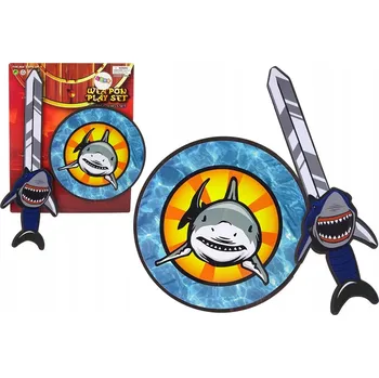 Dětská zbraň RYTÍŘSKÁ SADA Z EVA PĚNY MEČ A ŠTÍT ŽRALOK BEZPEČNÁ ZBRAŇ HRAČKA