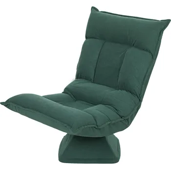 Křeslo Podlahová židle HOMCOM s 5-směrně nastavitelným opěradlem, otočná, moderní čalouněná židle, zelená