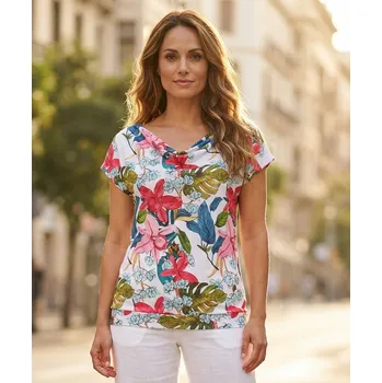 Dámská móda Dámské triko s krátkým rukávem KIXMI JACINTA BÍLÁ S