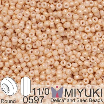 Korálek Korálky Miyuki Round 11/0. Barva 0597 Opaque Tan Luster. Balení 5g