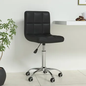 Otočná kancelářská židle černá umělá kůže - 8720286527146