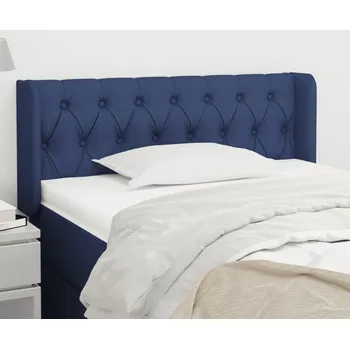 Čelo postele typu ušák modré 103 x 16 x 78/88 cm textil - 8720287269649