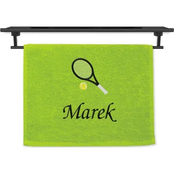 Ručník Malý ručník se jménem NA PŘÁNÍ pistáciový 30x50 Tenisová raketa