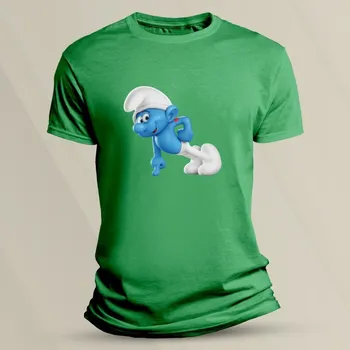 Chlapecké tričko Dětské bavlněné tričko Hefty Smurf velikost 128 Zelená