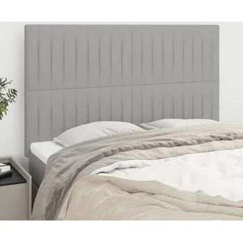 Čela postele 4 ks světle šedá 72 x 5 x 78/88 cm textil - 8720287244325